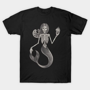 Mermaid skull fantasy surreal art. T-Shirt